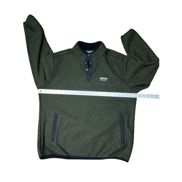 Eddie Bauer Men’s L Sweater Fleece Pullover Mens Quarter Snap Forest Night Green - Picture 6 of 7